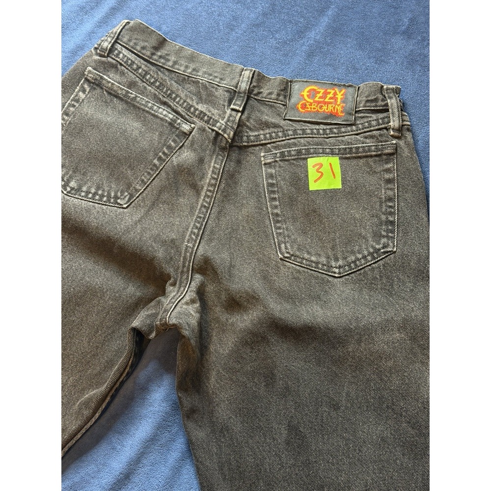 Vtg Wrangler Rock Denim Ozzy Osbourne Custom Stitching Jeans 30x29 Black Custom